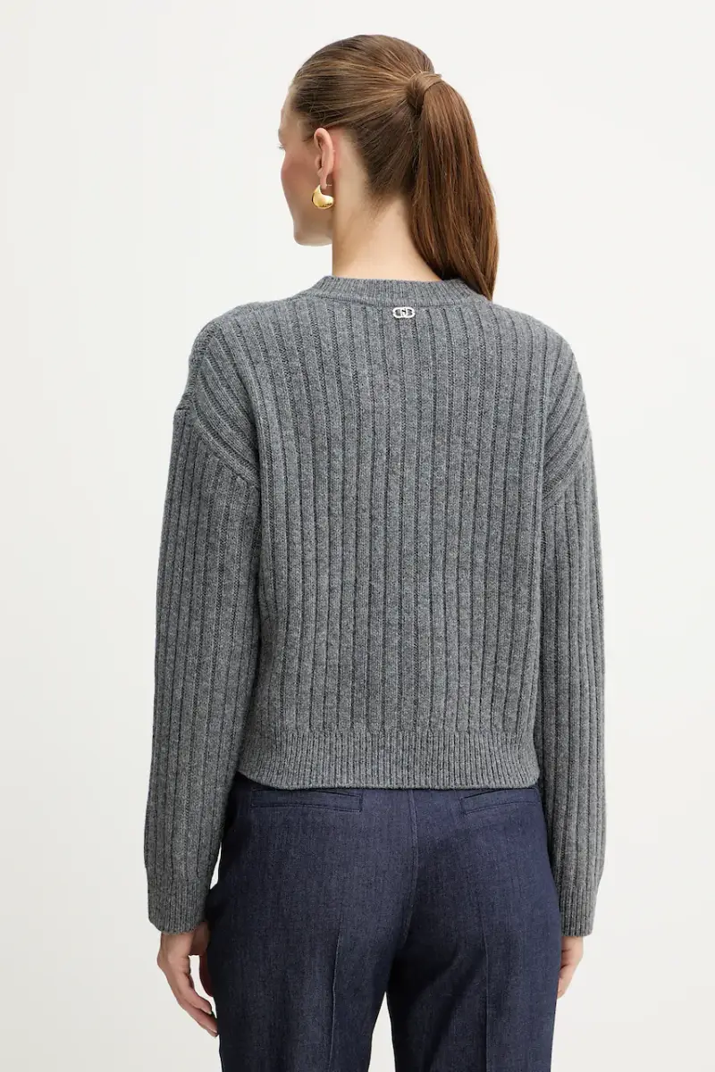 cardigan con lana colore grigio MF5423 MS040 miniatura 3