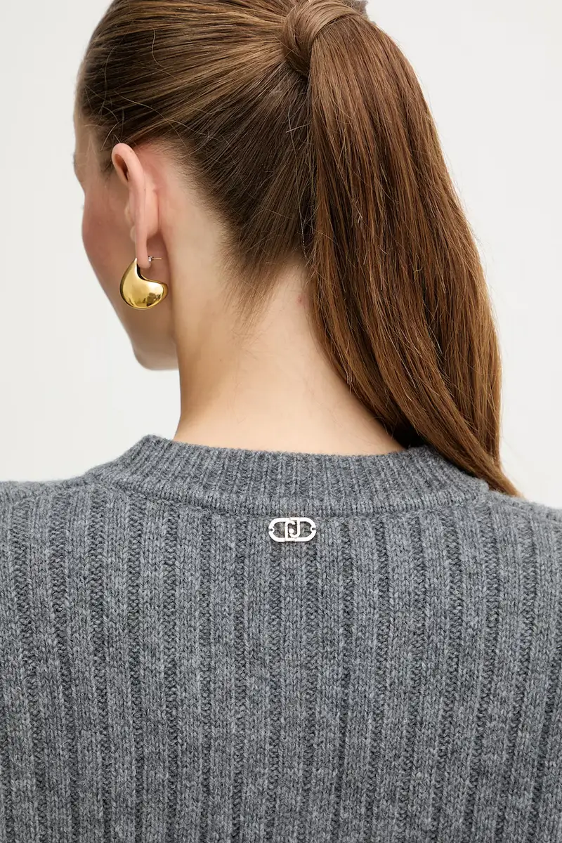 cardigan con lana colore grigio MF5423 MS040 miniatura 5