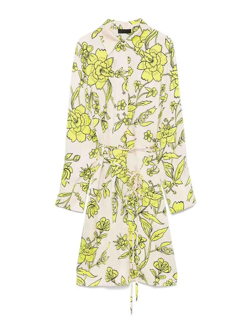 Chemisier A Fiori Beige