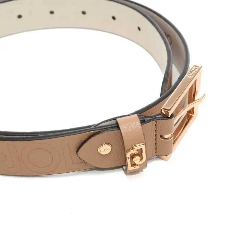 cintura da donna con logo lettering in rilievo all over cammello miniatura 2