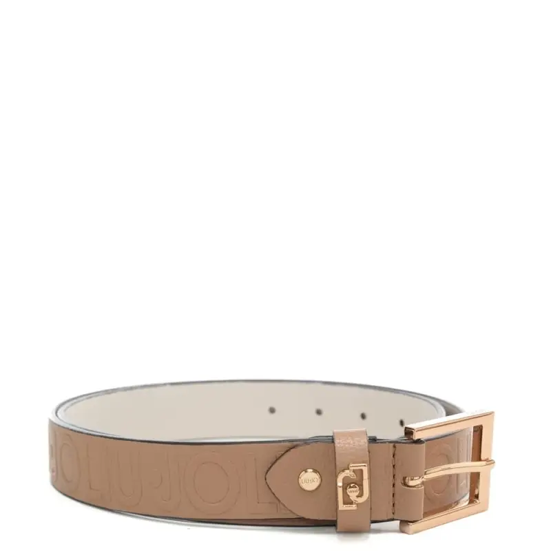 cintura da donna con logo lettering in rilievo all over cammello miniatura 3