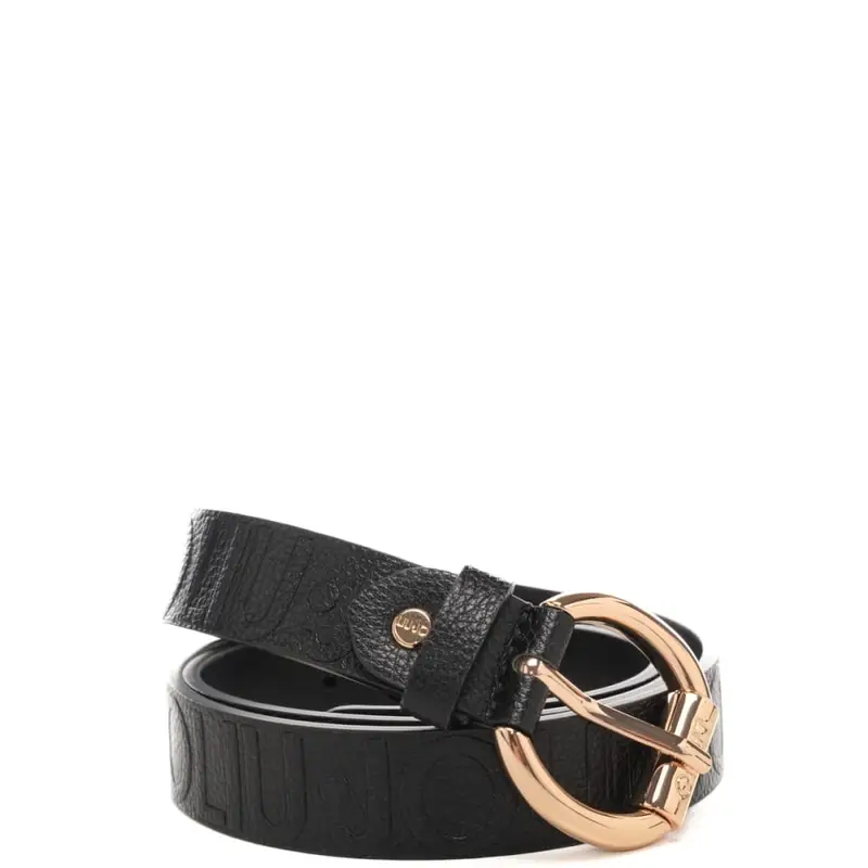 cintura da donna con logo lettering in rilievo nera