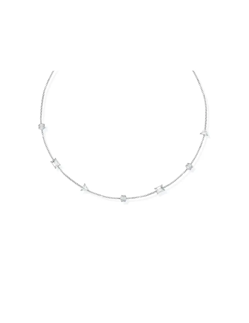 Collana girocollo LIU-JO LJ2833 in acciaio con cristalli di forme alternate