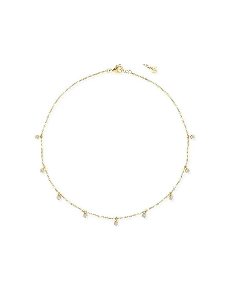 Collana girocollo LIU-JO LJ2840 in acciaio dorato con cristalli pendenti