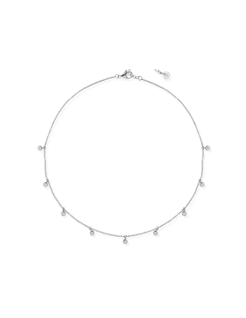 Collana girocollo LIU-JO LJ2841 in acciaio con cristalli pendenti