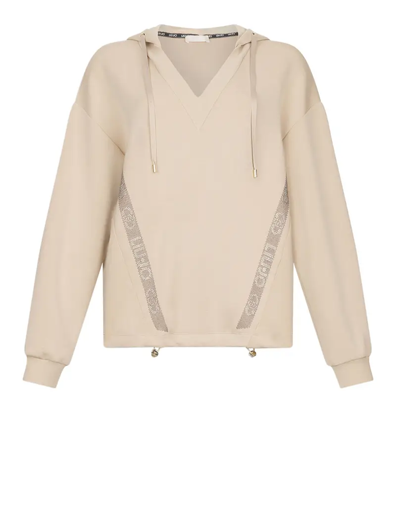 felpa cappuccio liu jo da donna - beige