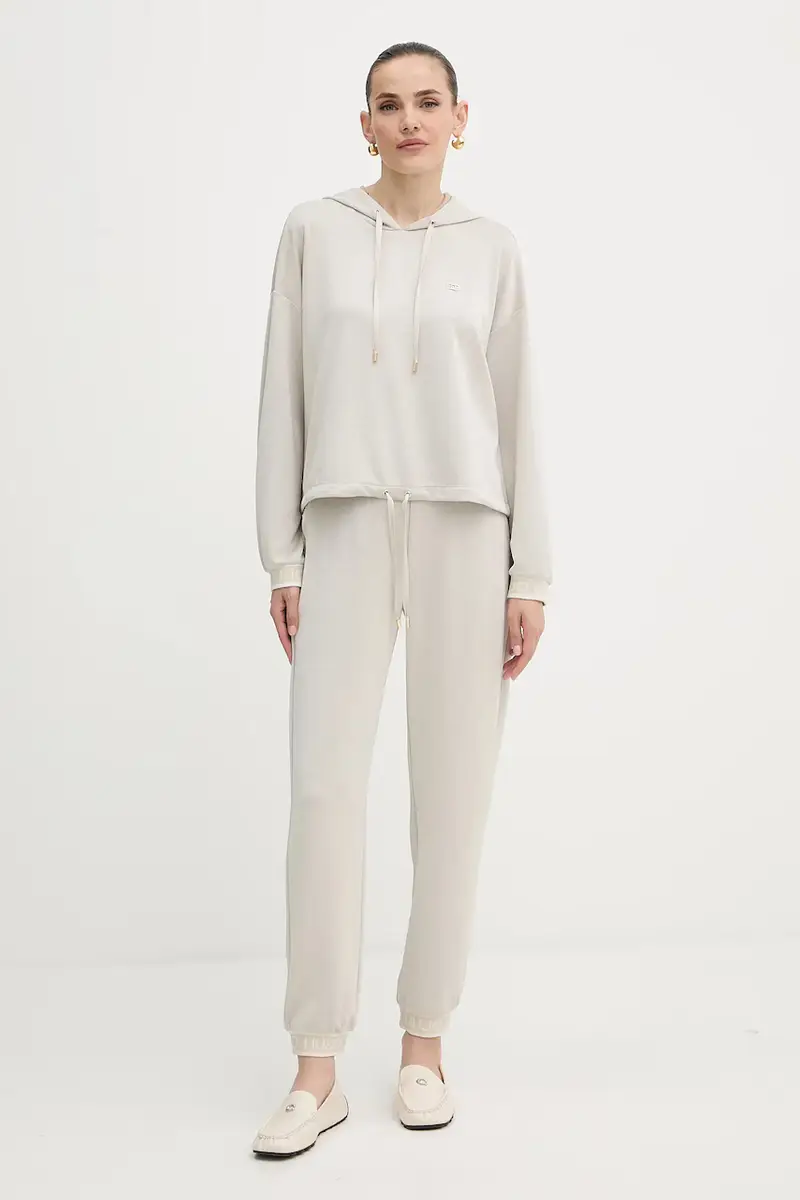 felpa donna colore beige con cappuccio TF5285.J4747 miniatura 2