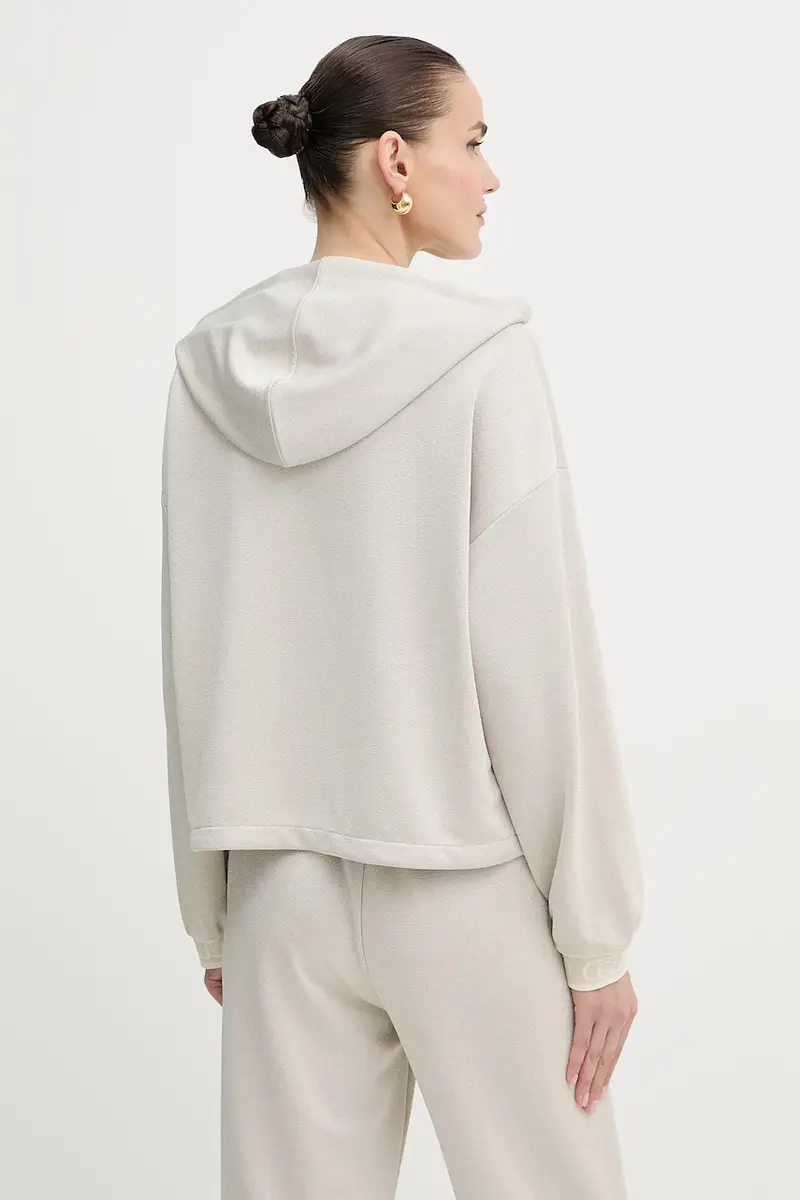 felpa donna colore beige con cappuccio TF5285.J4747 miniatura 3