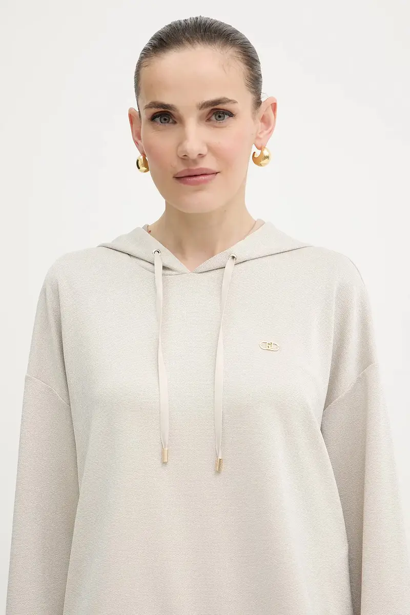 felpa donna colore beige con cappuccio TF5285.J4747 miniatura 4