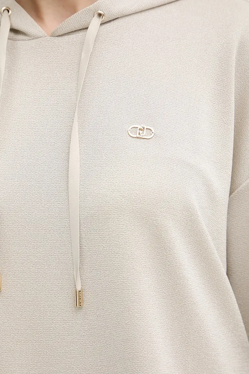 felpa donna colore beige con cappuccio TF5285.J4747 miniatura 5