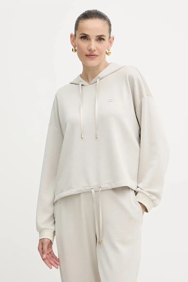 felpa donna colore beige con cappuccio TF5285.J4747