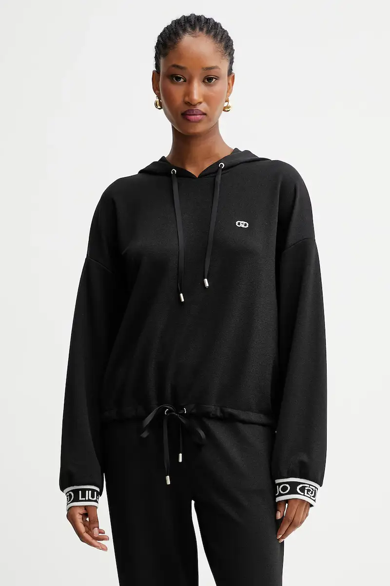 felpa donna colore nero con cappuccio TF5285.J4747