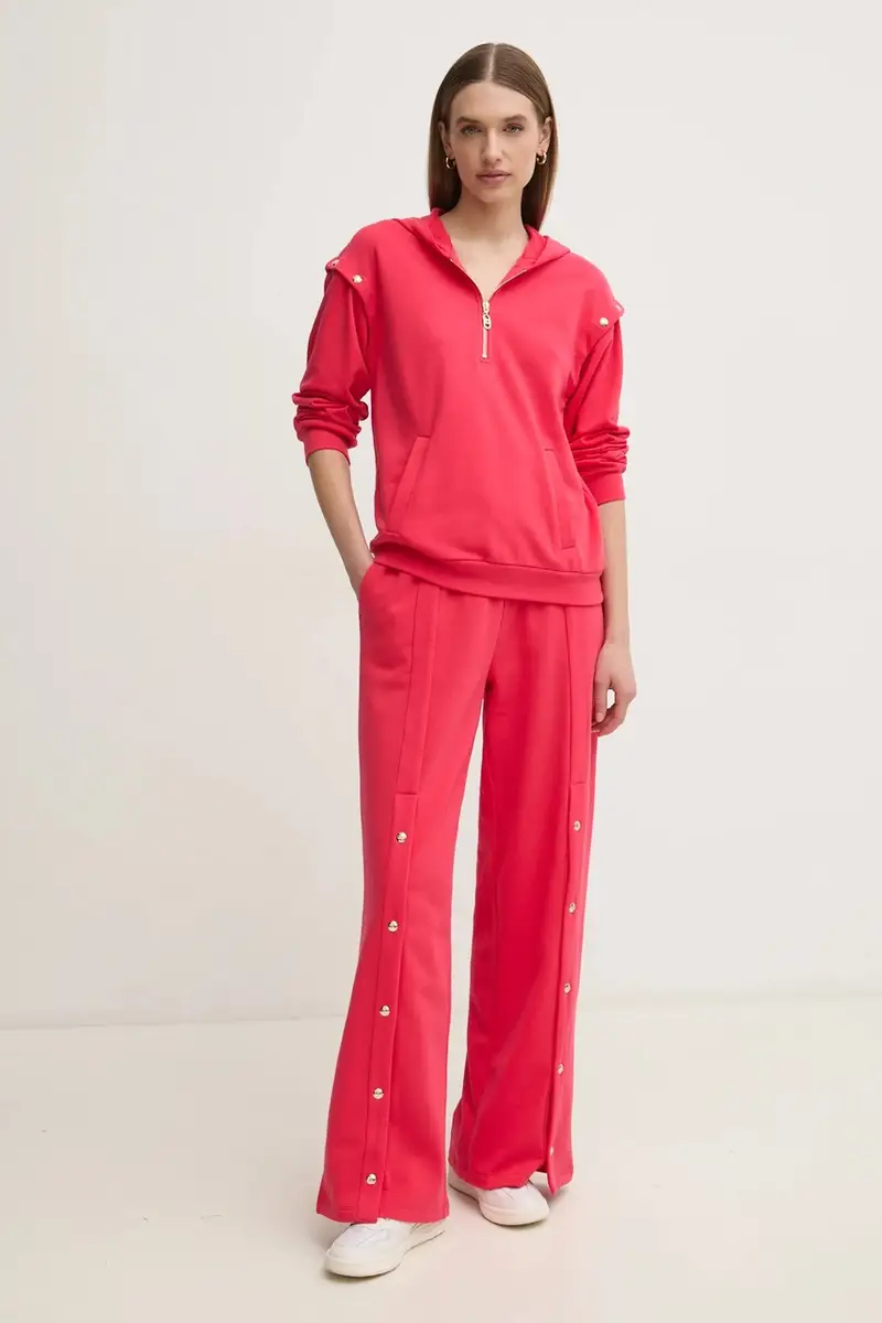 felpa donna colore rosa con cappuccio TA5049 FS000 miniatura 2