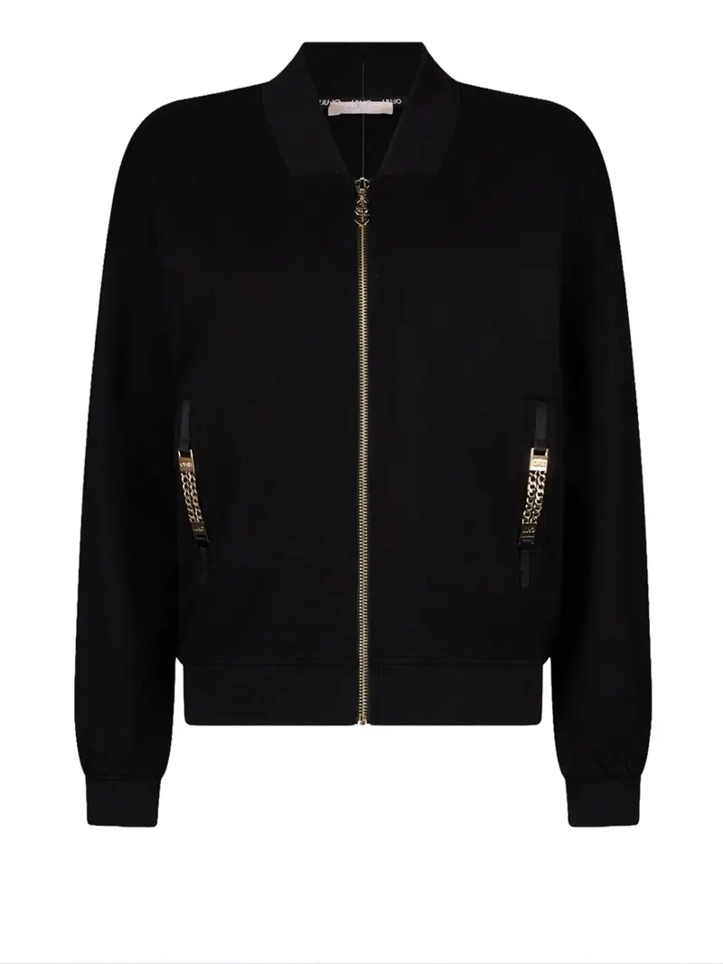 felpa zip liu jo da donna - nero