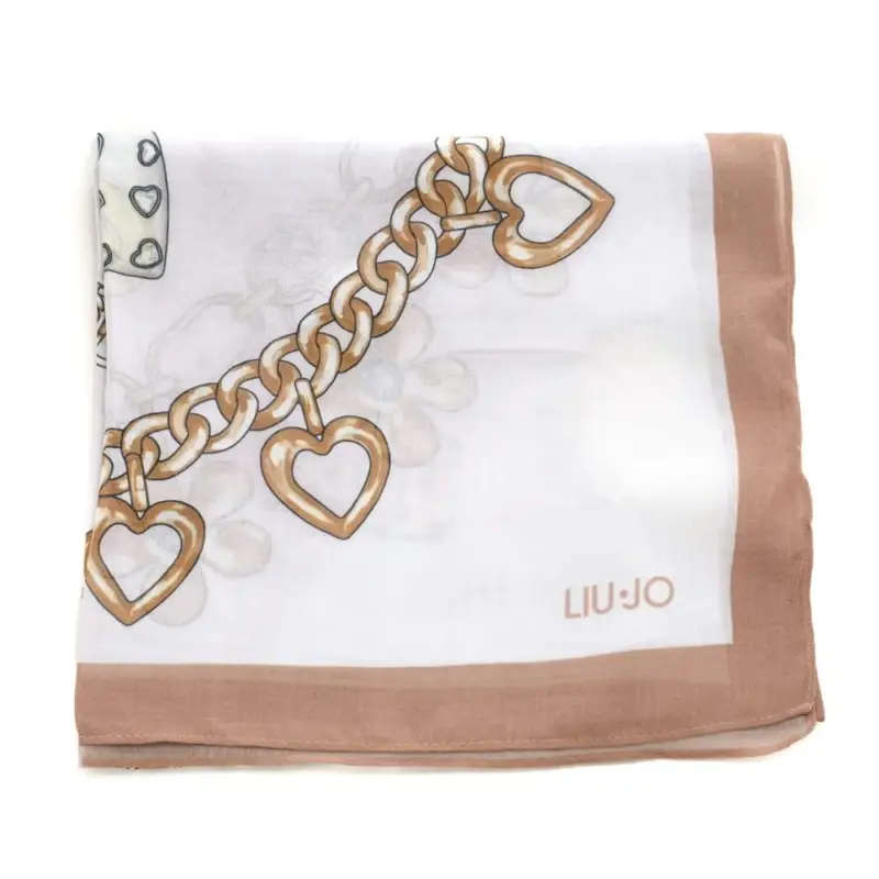 foulard da donna con stampa a fantasia catene naturale miniatura 2