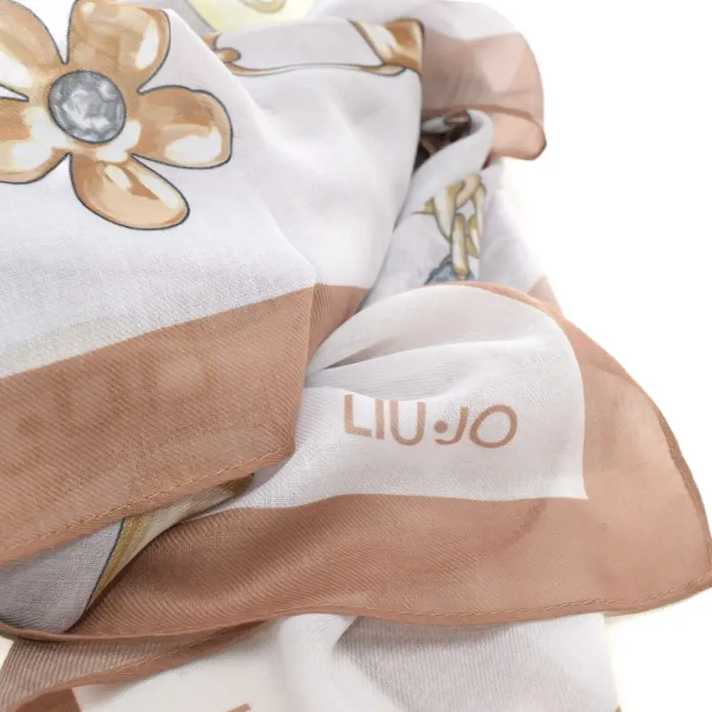 foulard da donna con stampa a fantasia catene naturale miniatura 3