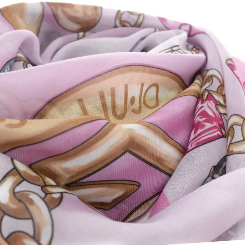 foulard da donna con stampa a fantasia catene rosa miniatura 3