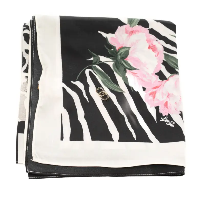 foulard da donna con stampa a fantasia rose e animalier zebra miniatura 3