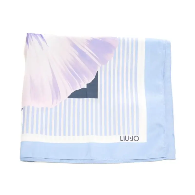 foulard da donna con stampa floreale viola miniatura 3