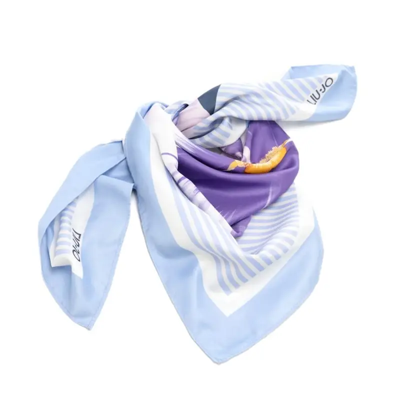 foulard da donna con stampa floreale viola