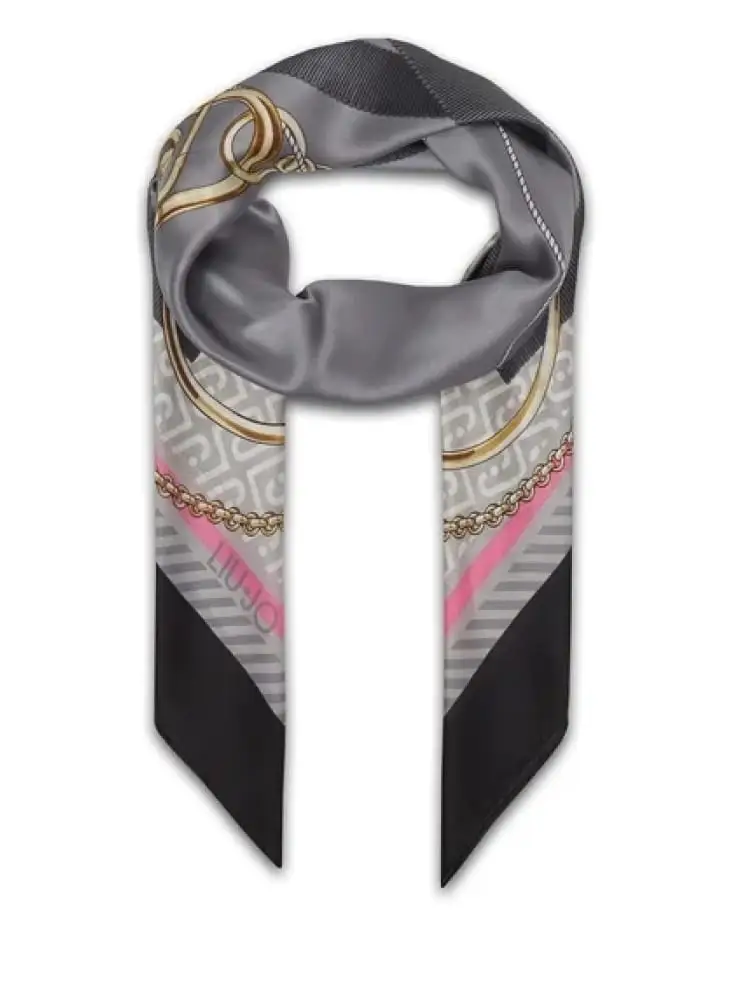 foulard donna multicolor con stampa logo