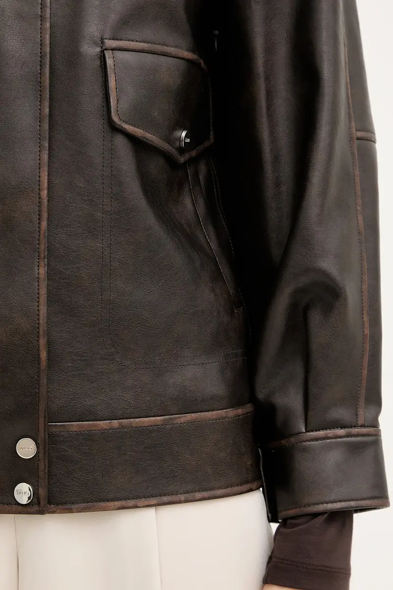 giacca colore marrone MF5097 E1051 miniatura 5