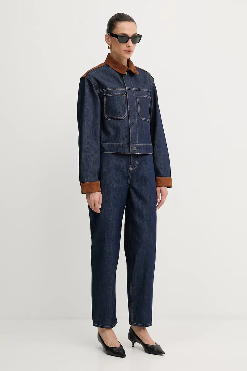 giacca di jeans colore blu navy UF5084.DS073 miniatura 2