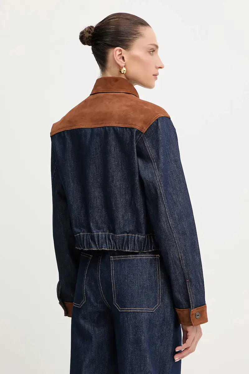 giacca di jeans colore blu navy UF5084.DS073 miniatura 3