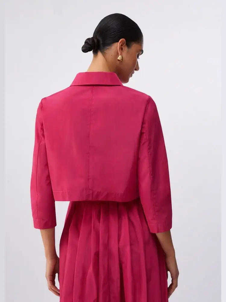 giacca donna fuxia con manica tre quarti miniatura 3