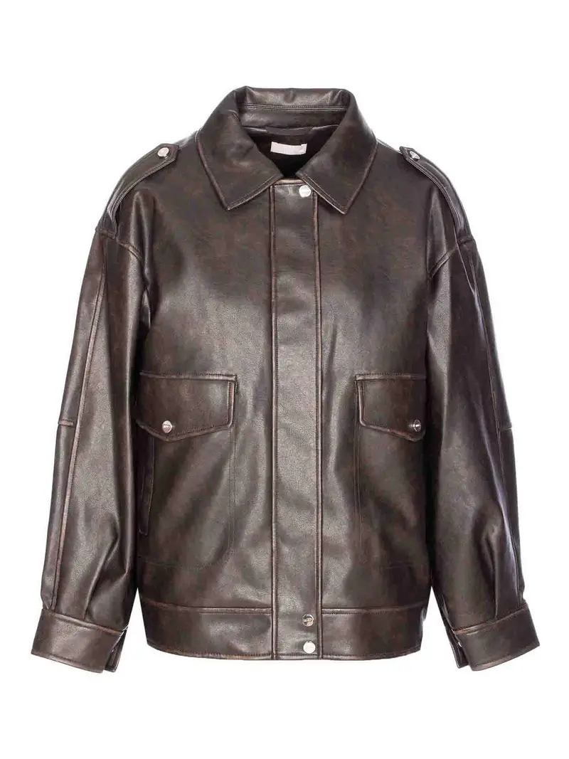 Giacca in tessuto rivestito Marrone