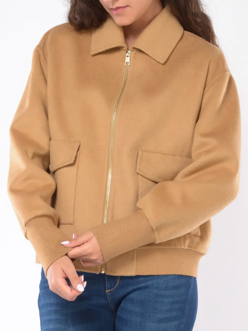 giaccone da donna Liu Jo bomber in misto lana BEIGE