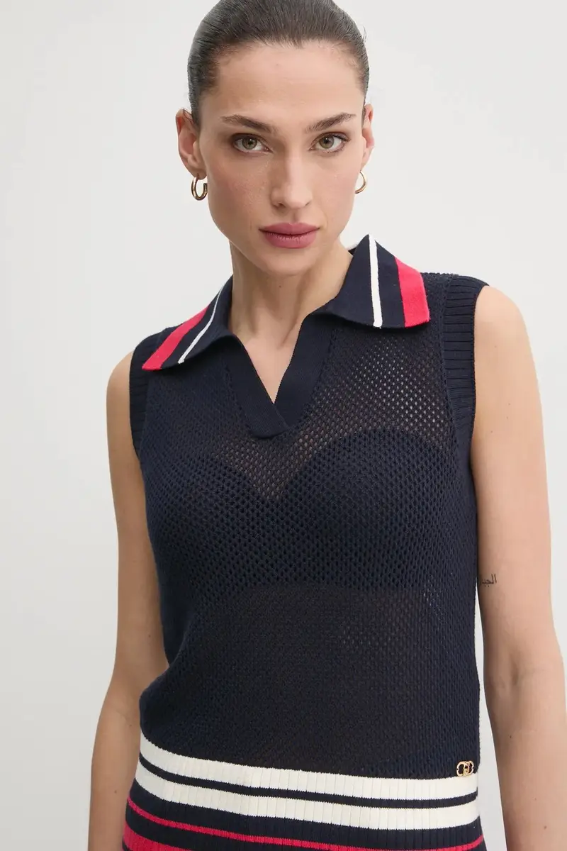 gilè in cotone donna colore blu navy TA5287 MS016 miniatura 3