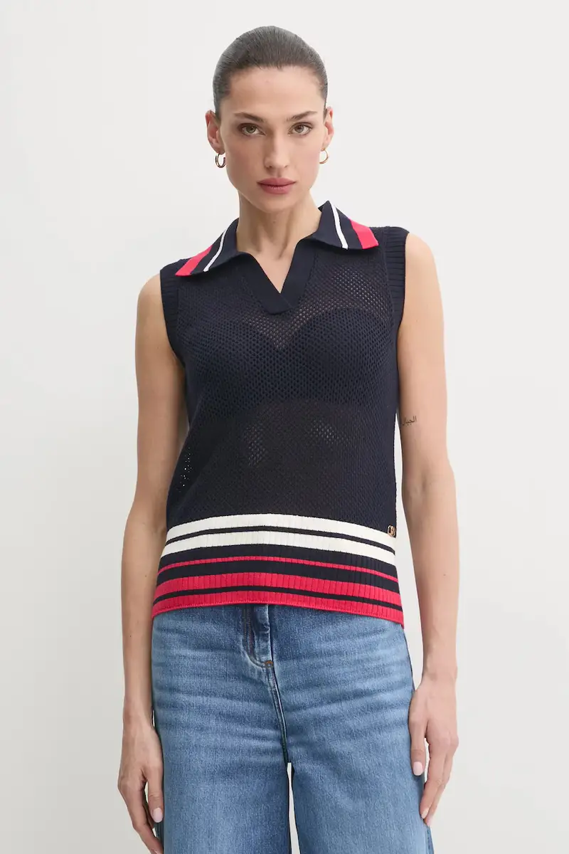 gilè in cotone donna colore blu navy TA5287 MS016