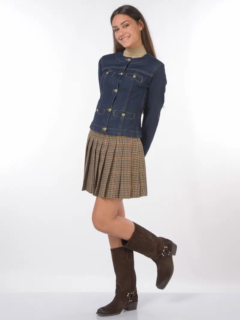 giubbino da donna Liu Jo in jeans bottoni gioiello Blu miniatura 2