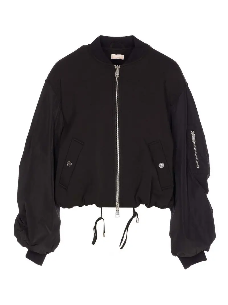 Giubbotto Nero Con Chiusura Zip Frontale