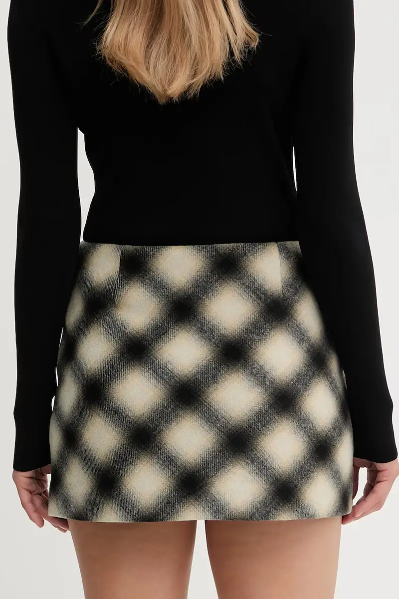 gonna con aggiunta di lana colore beige MF5194 T079A miniatura 3