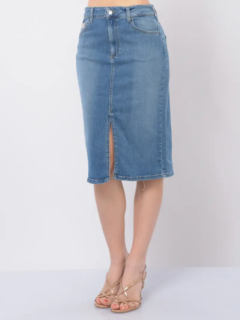 gonna corta da donna Liu Jo in denim a tubino Blu