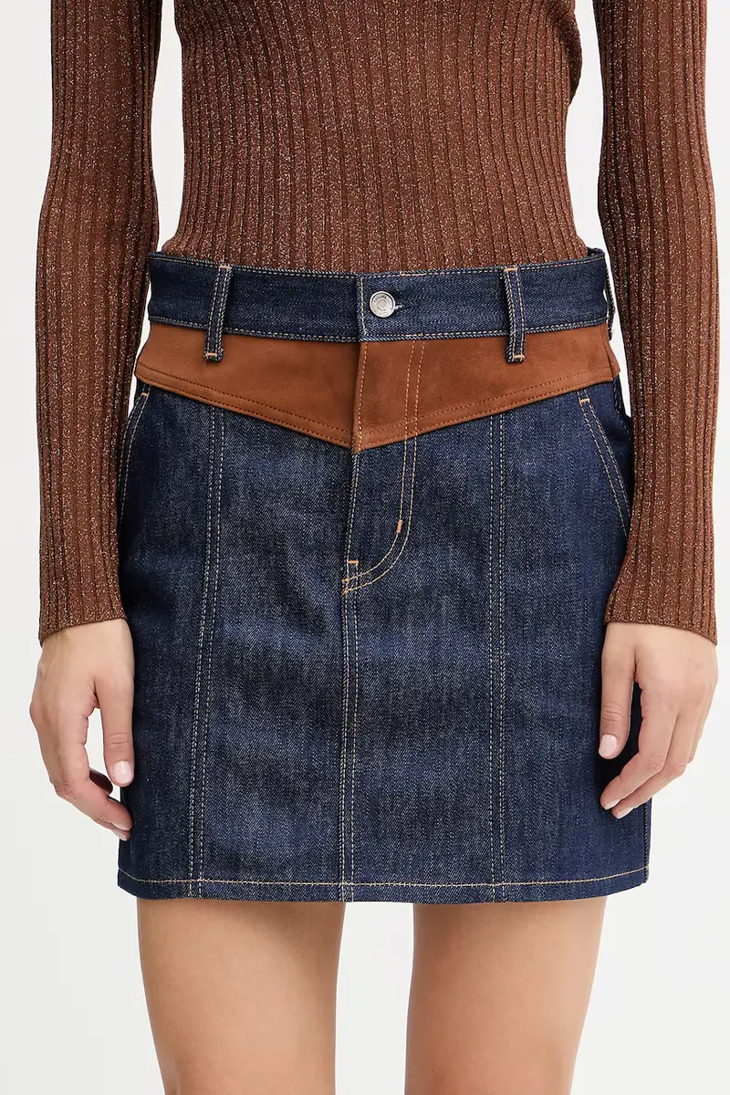 gonna di jeans colore blu navy UF5085.DS073