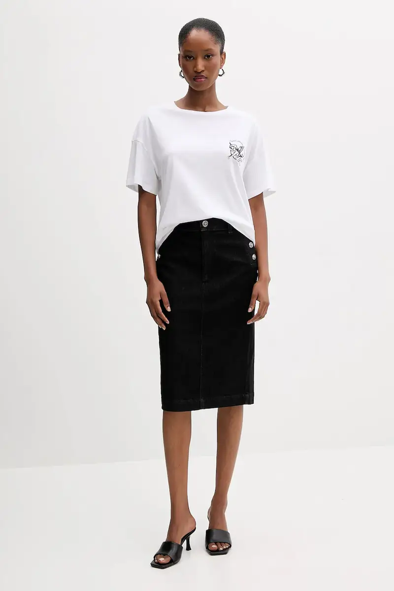 gonna di jeans colore nero UF5092.D0264 miniatura 2