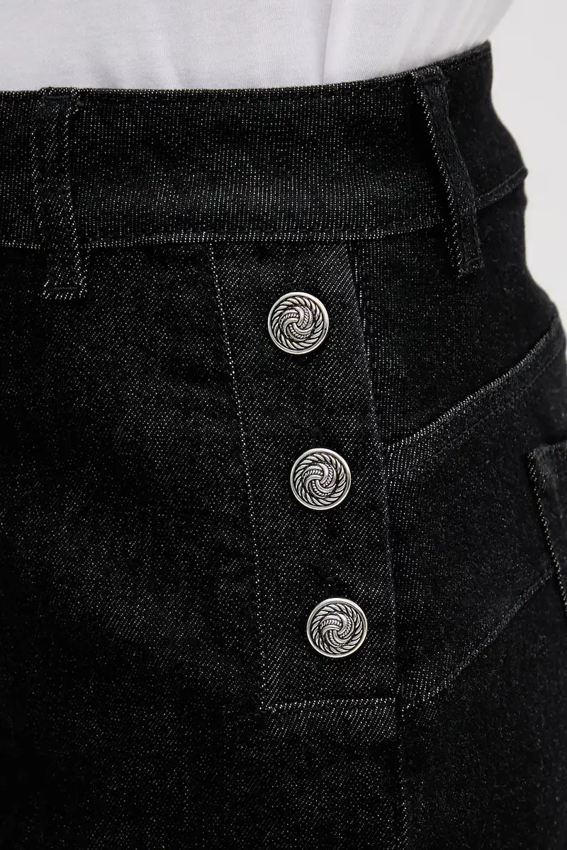 gonna di jeans colore nero UF5092.D0264 miniatura 4