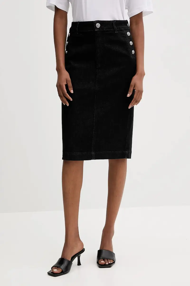 gonna di jeans colore nero UF5092.D0264