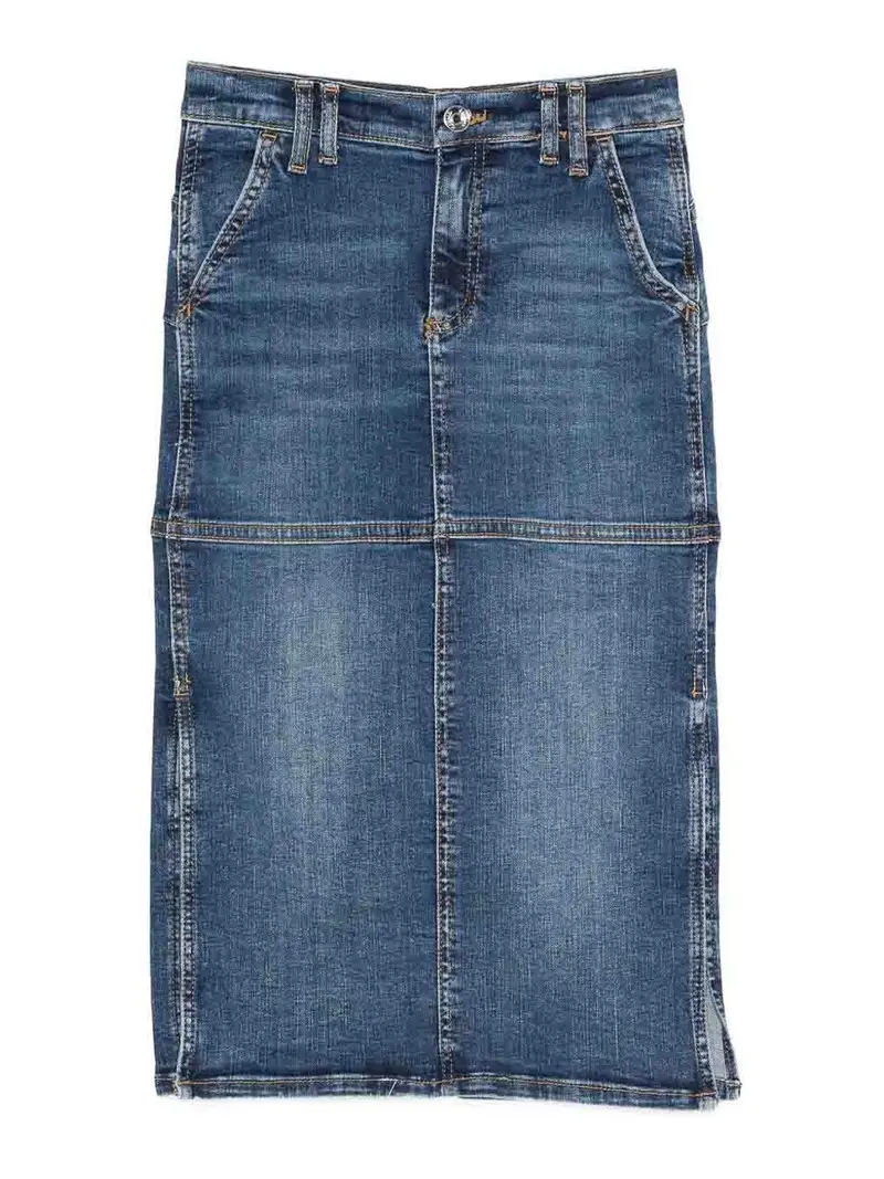 Gonna Lunga In Denim Blu