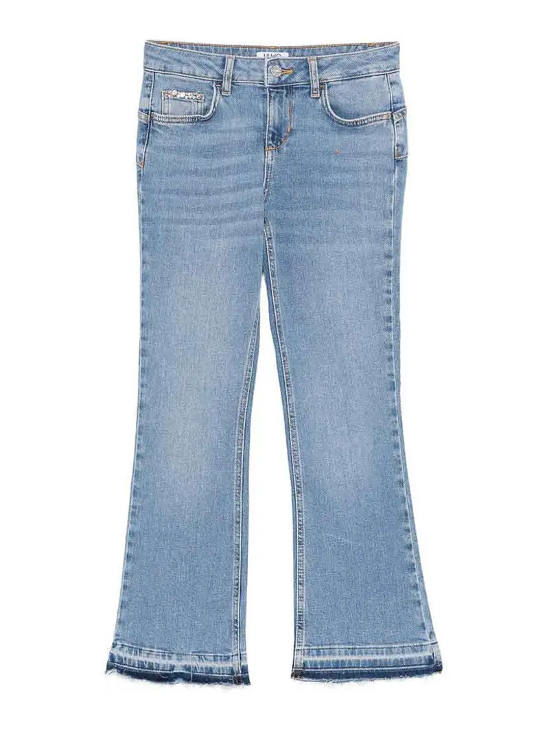 Jeans blu con dettagli sull orlo