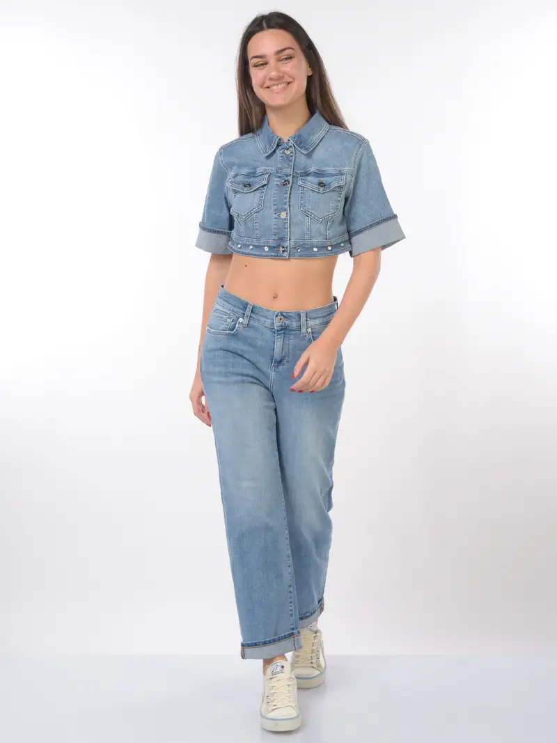 jeans da donna Liu Jo Boy Fit con Low Waist Blu miniatura 2