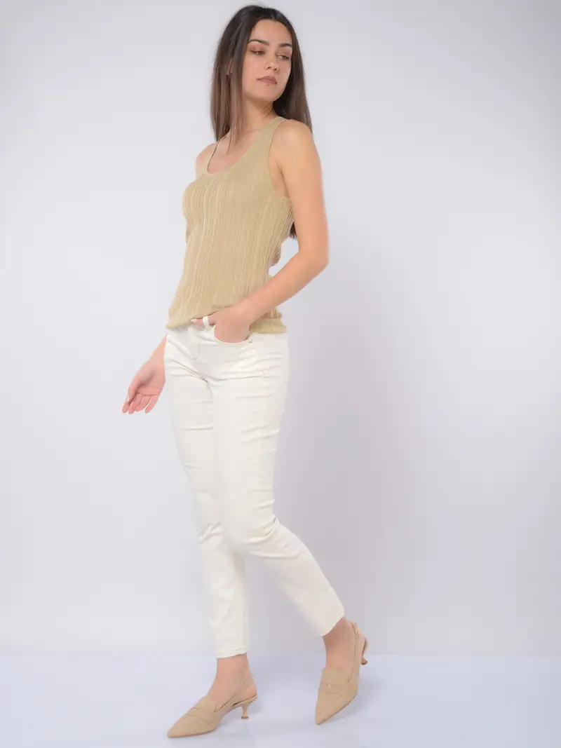 jeans da donna Liu Jo Slim Ankle cinque tasche Bianco miniatura 2