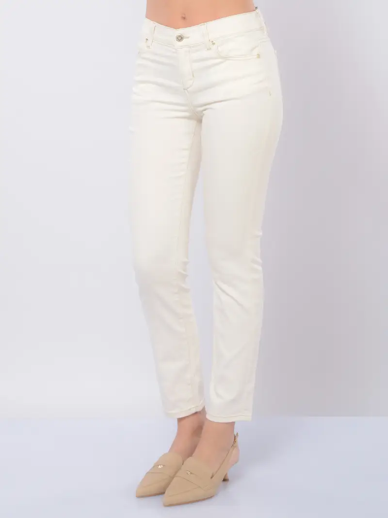 jeans da donna Liu Jo Slim Ankle cinque tasche Bianco