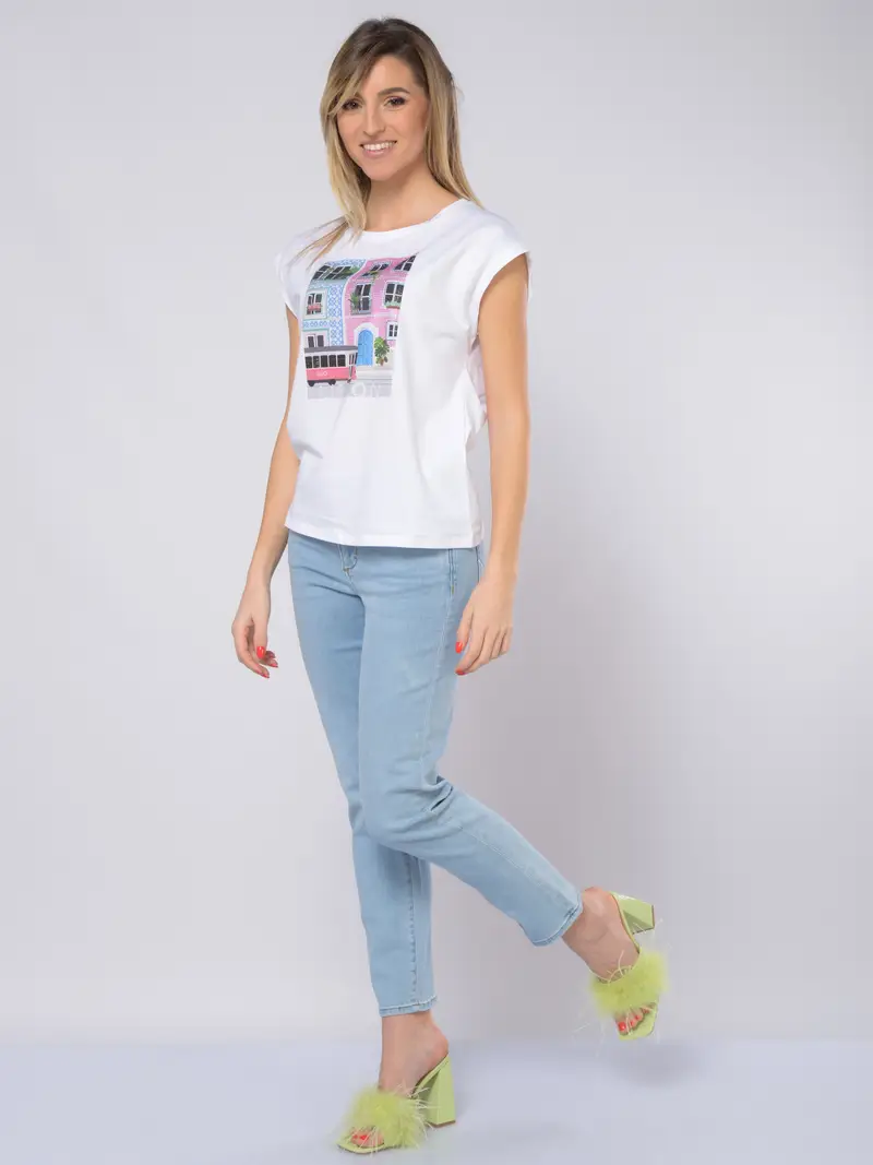 jeans da donna Liu Jo Slim Ankle con strass Blu miniatura 2