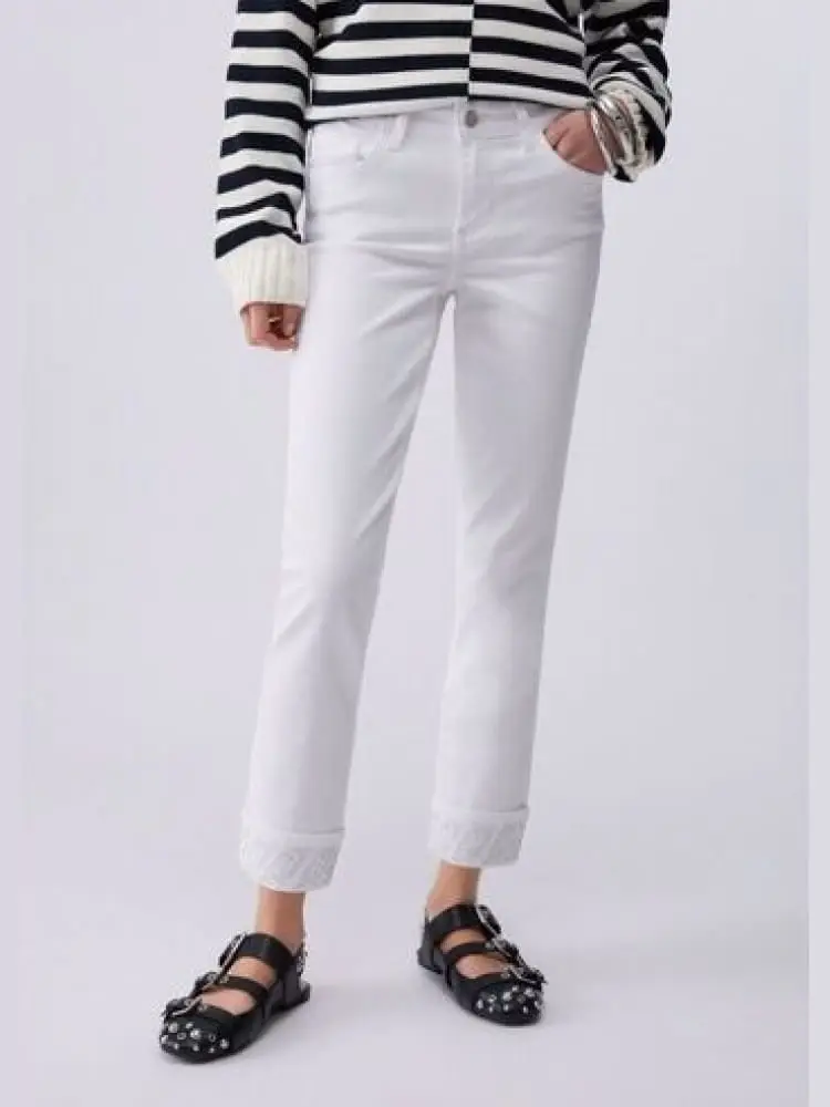 jeans donna bianco regular fit