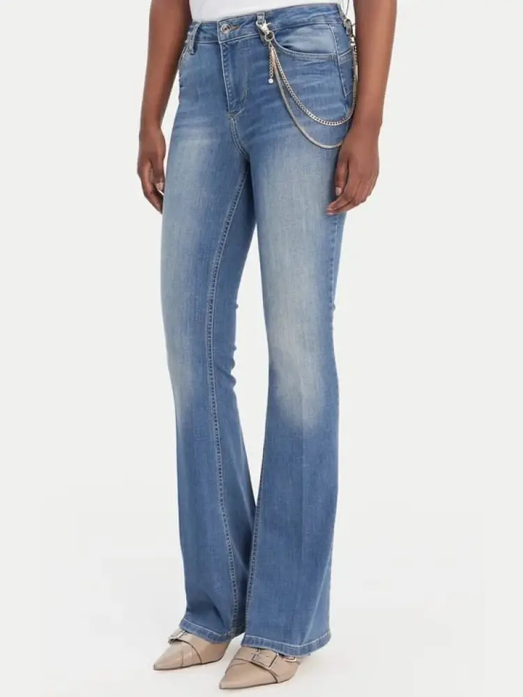 jeans donna blu flare fit