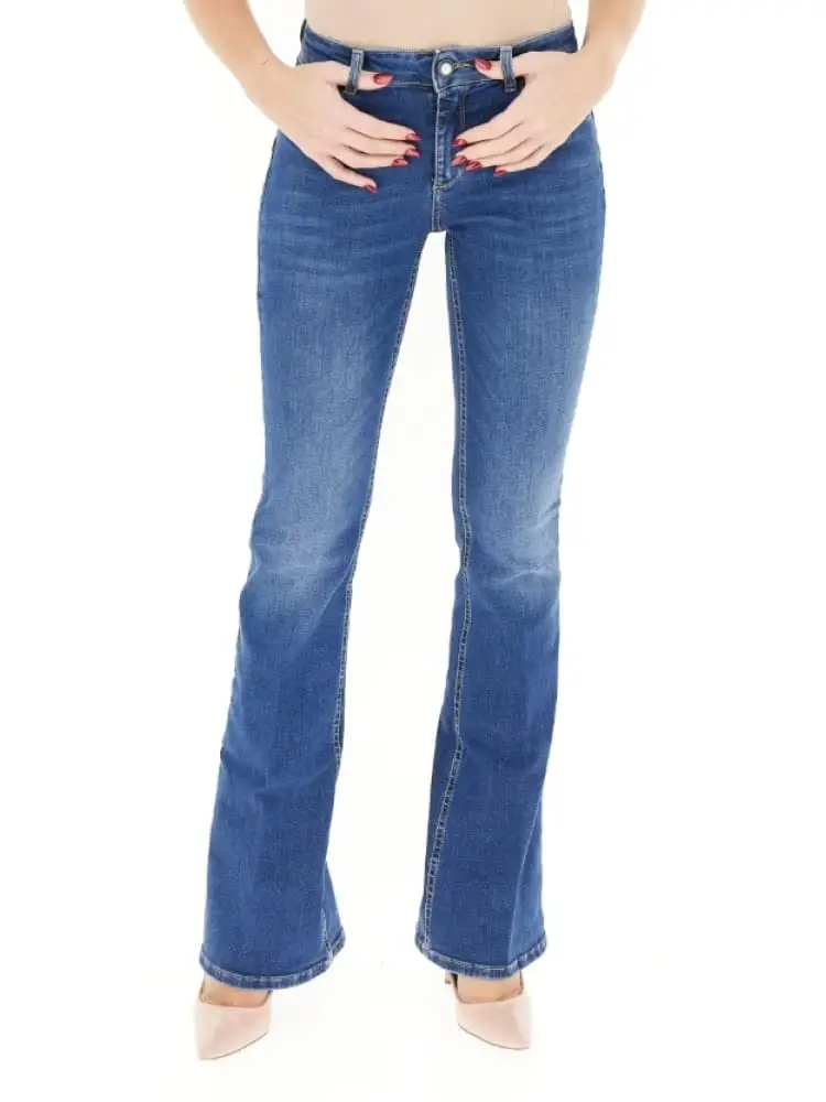 jeans donna blu flare fit